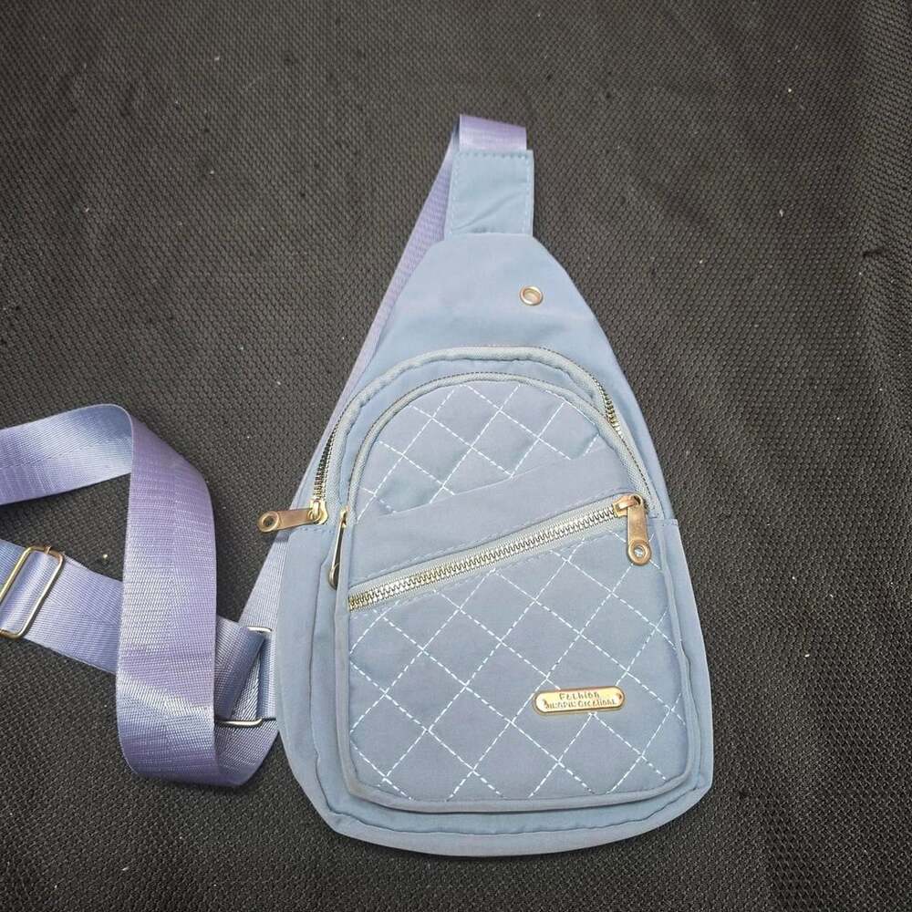 JINGPIN Creations Quilted Crossbody Sling Bag Blue